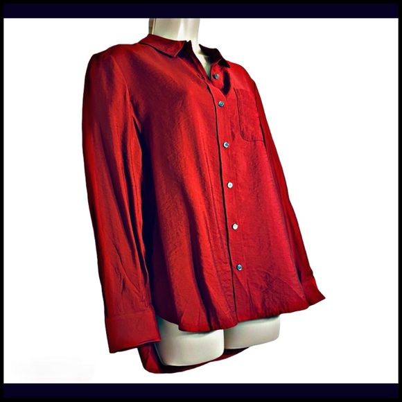 NWOT WESTBOUND Red Button-Down Long Sleeve Shirt S - Picture 6 of 7